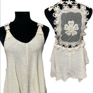 Vintage Havana Lace Back Flowing Tank Small